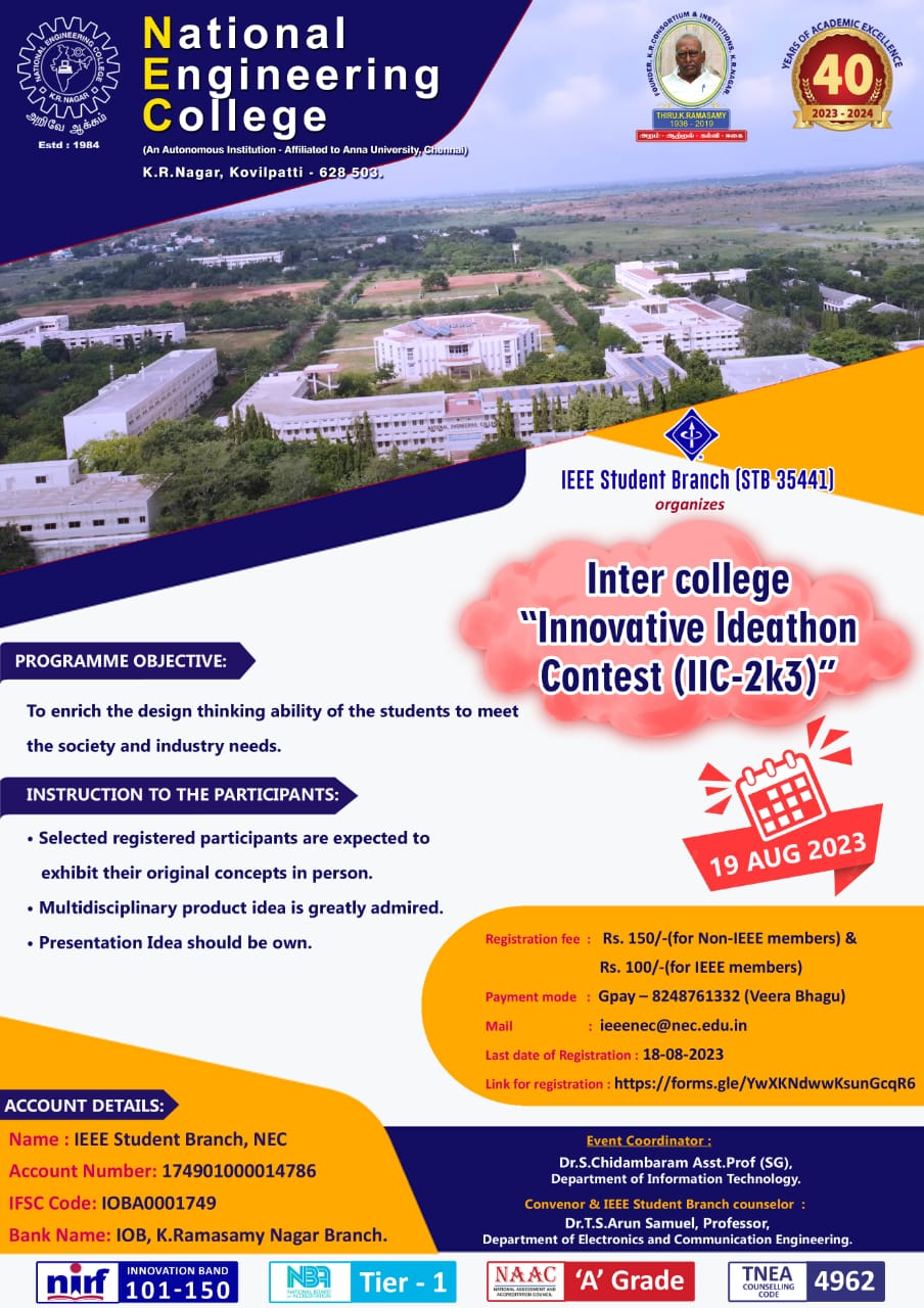 Inter College Innovation Ideathon Contest (IIC- 2K23)